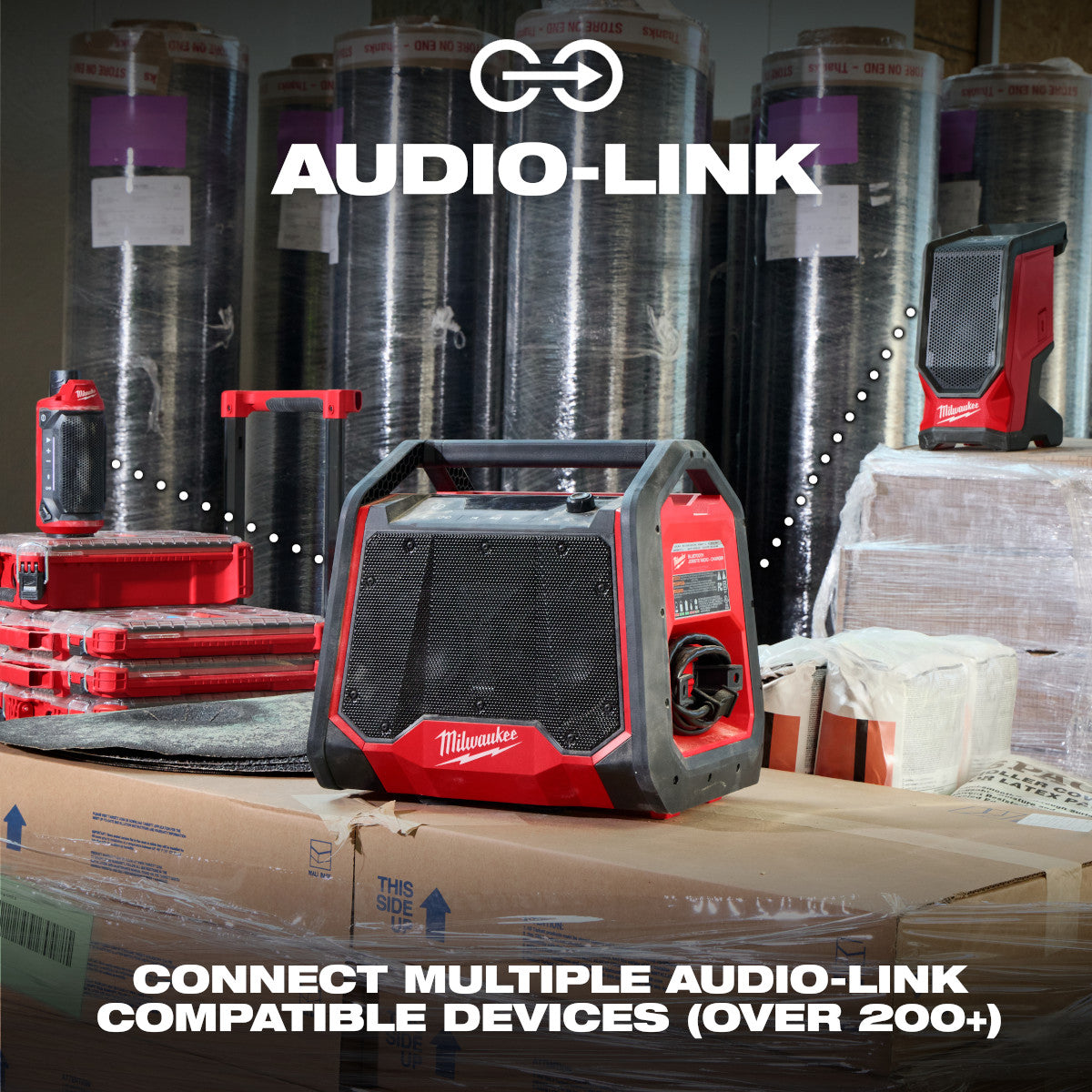 Milwaukee 2956-20, BLUETOOTH® JOBSITE RADIO + CHARGER – Squares