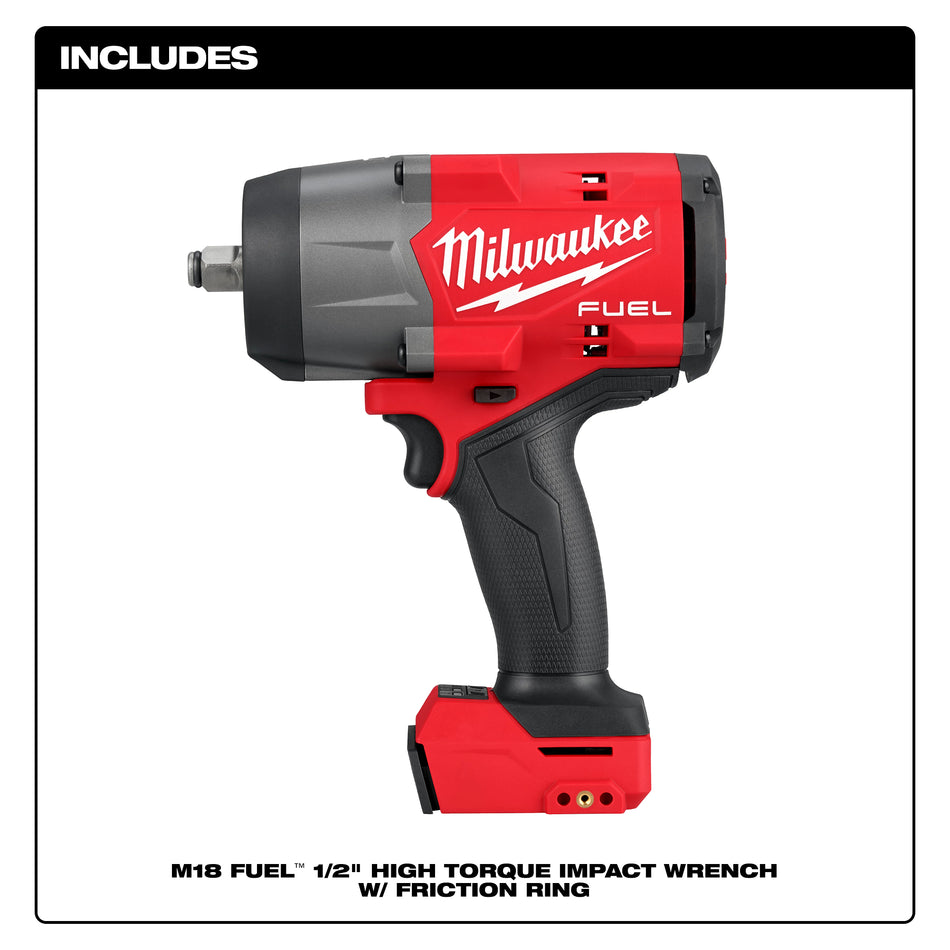 Milwaukee 2967-20, M18 FUEL High Torque 1/2" Impact Wrench with Friction Ring (Tool Only)