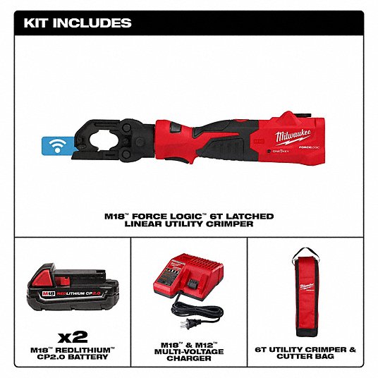 Milwaukee 2979-22, M18™ FORCE LOGIC™ 6T Latched Linear Utility Crimper