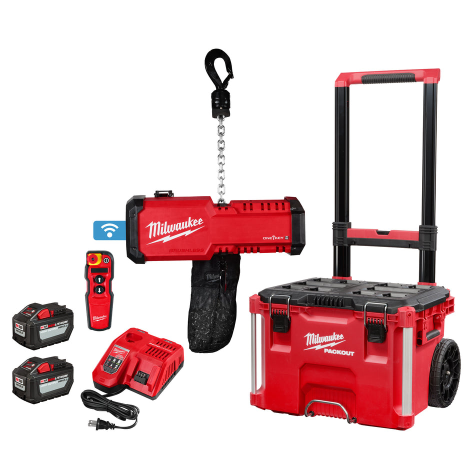 Milwaukee 2983-22HD, M18™ Compact 1-Ton Chain Hoist w/ ONE-KEY™