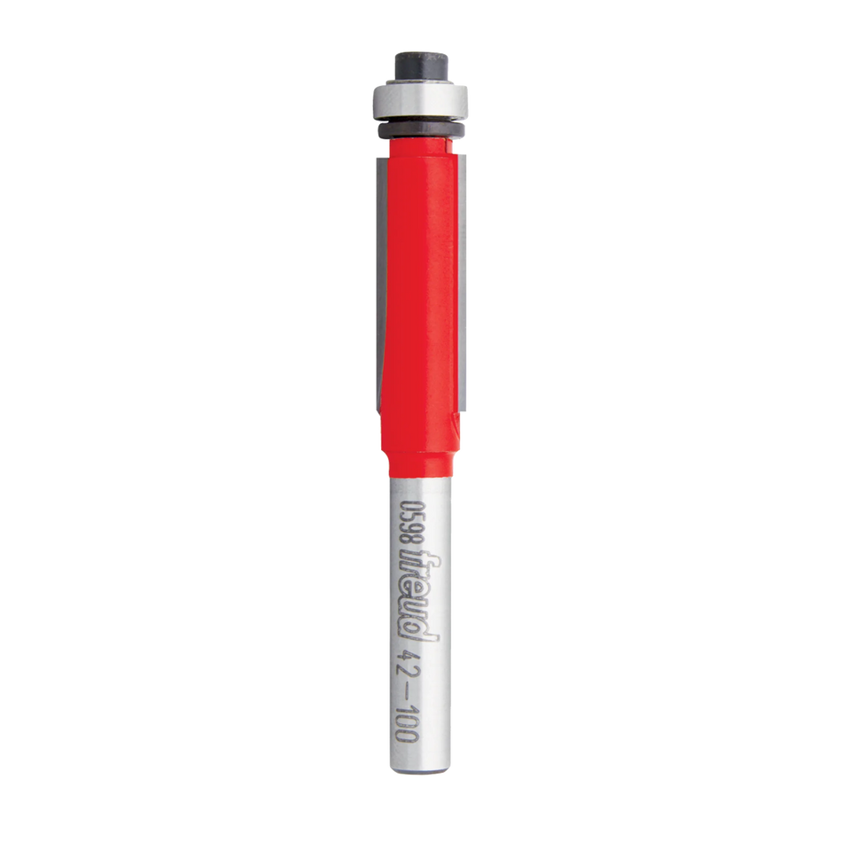 Freud 42-100, Carbide Router Bit - 3/8" Bottom Bearing Flush Trim Bit (1/4" Shank)