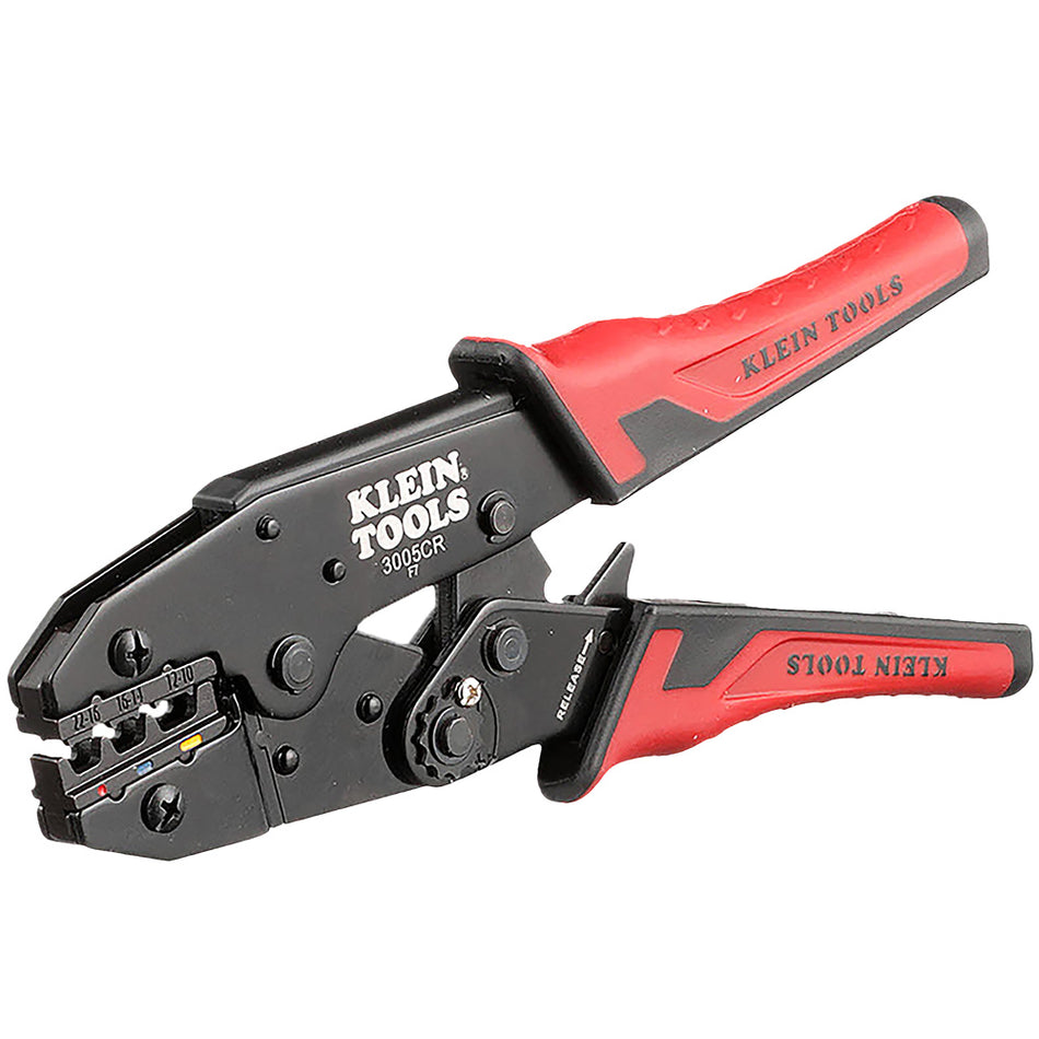 Klein Tools 3005CR, Ratcheting Crimper, 10-22 AWG - Insulated Terminals