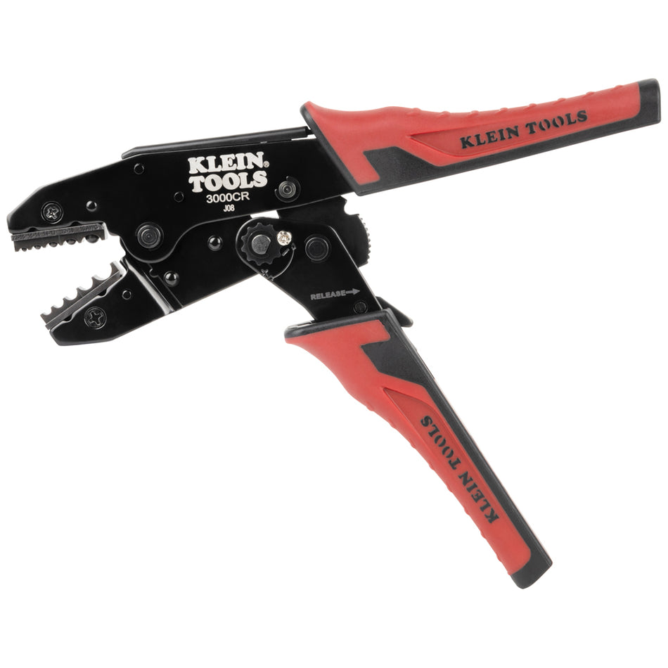 Klein Tools 3006CR, Ratcheting Non-Insulated Terminal Crimper, 10 to 22 AWG Wire