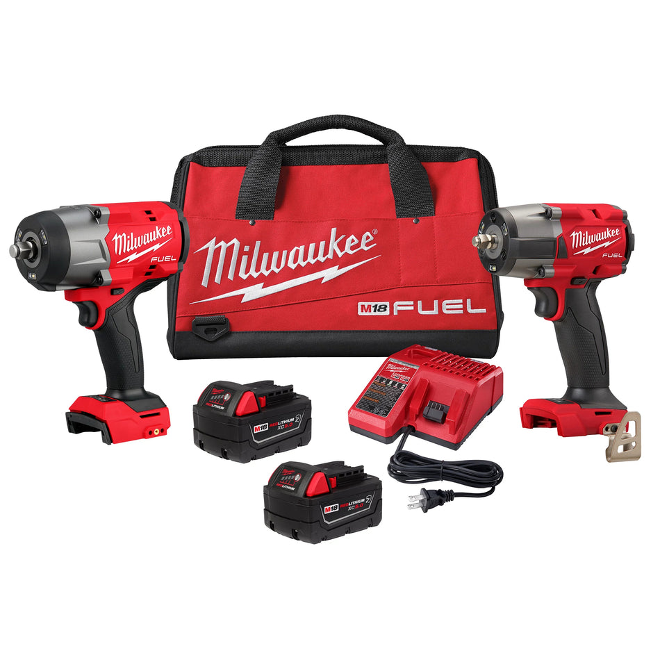 Milwaukee 3010-22, M18 FUEL™ 1/2" HTIW & 3/8" MTIW Automotive Combo Kit