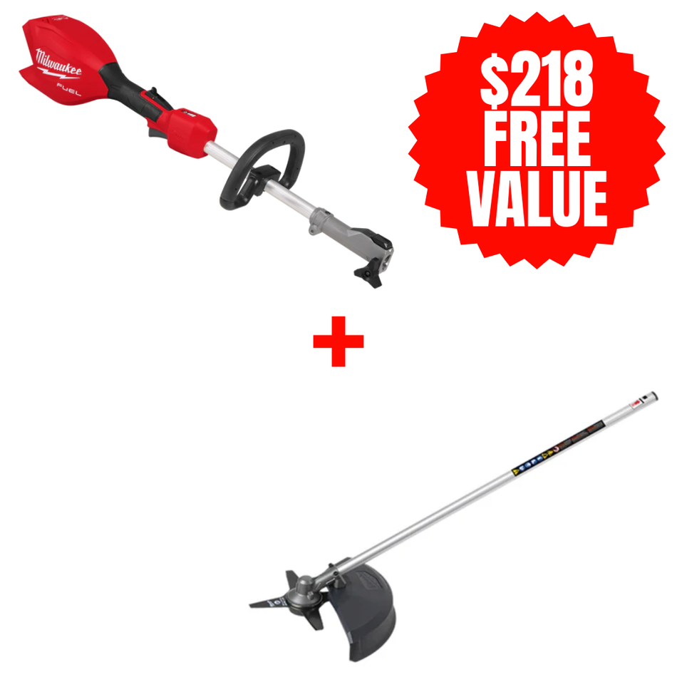 Milwaukee 3016-20 + 49-16-2738, M18 FUEL™ Power Head w/ QUIK-LOK™ + FREE M18 FUEL QUIK-LOK Brush Cutter Attachment