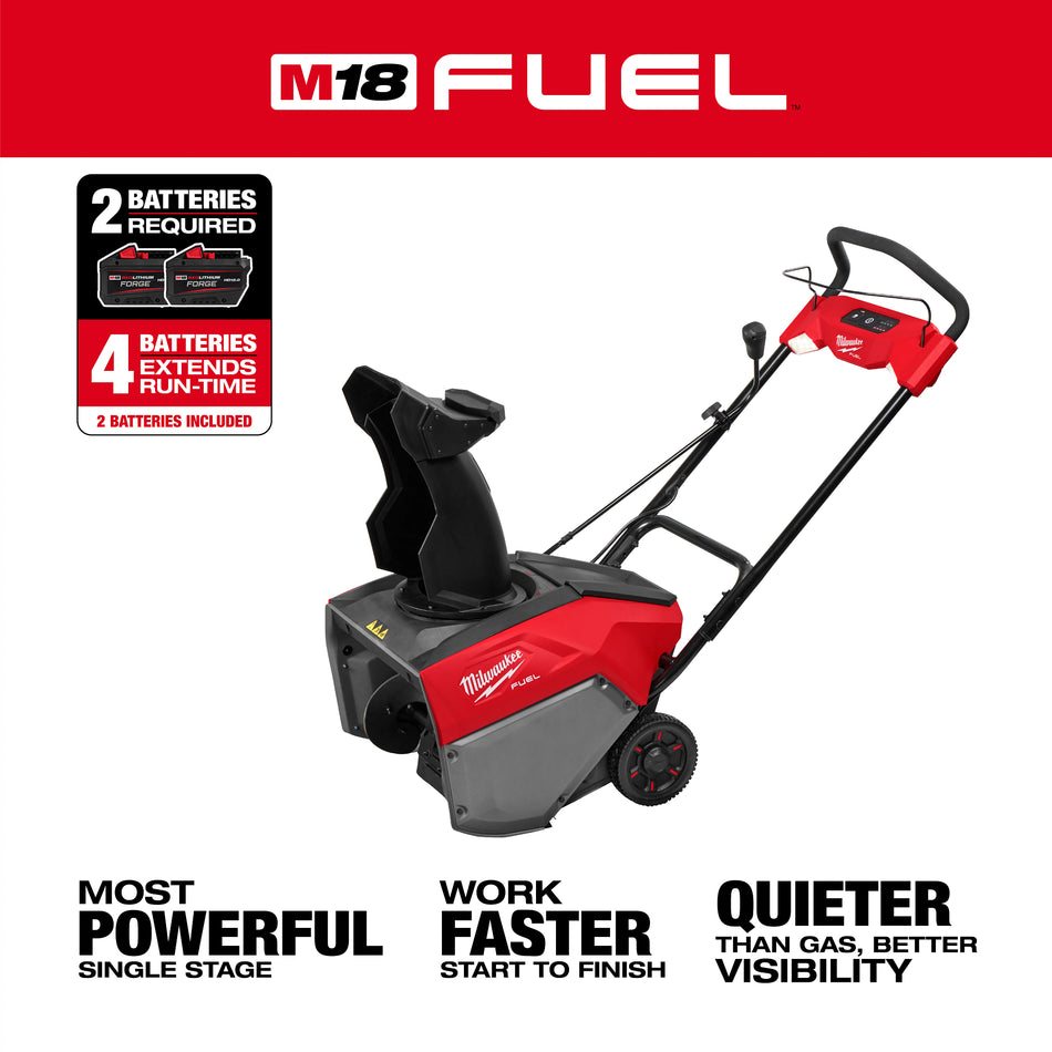 Milwaukee 3036-22HD, M18 FUEL™ 21" Auger Propelled Dual Battery Single Stage Snow Blower Kit