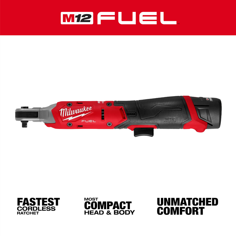 Milwaukee 3052-21, M12 FUEL™ 1/4" Ratchet Kit