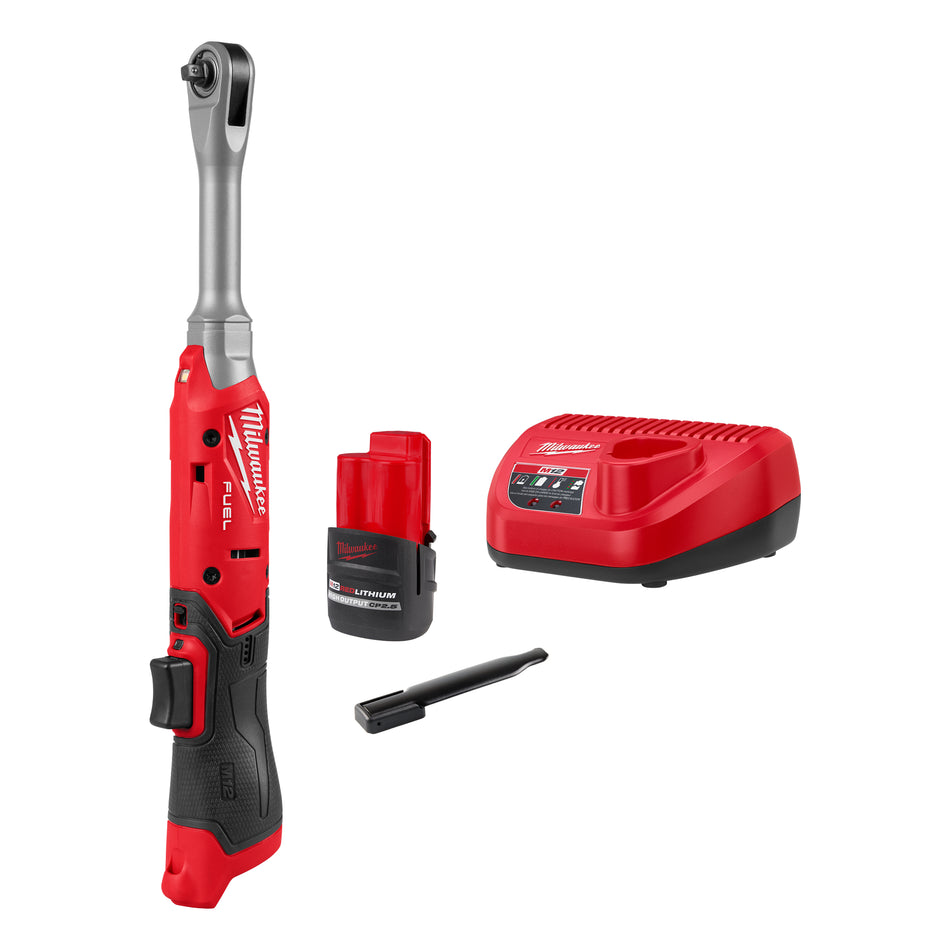 Milwaukee 3058-21, M12 FUEL™ 1/4" Extended Reach Ratchet Kit
