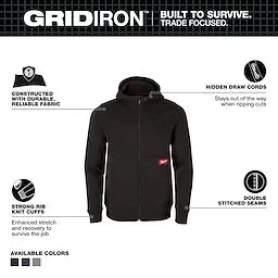 Milwaukee M250B, GRIDIRON™ Full-Zip Hoodie Black - S