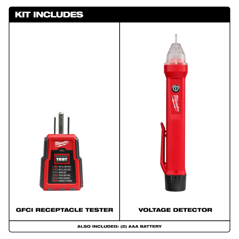 Milwaukee 3210-20, GFCI Receptacle Tester and Voltage Detector