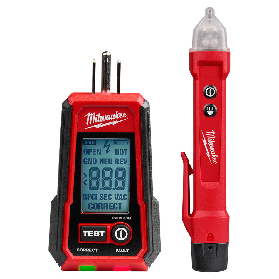Milwaukee 3211-20, Digital GFCI Receptacle Tester and Voltage Detector w/ LED