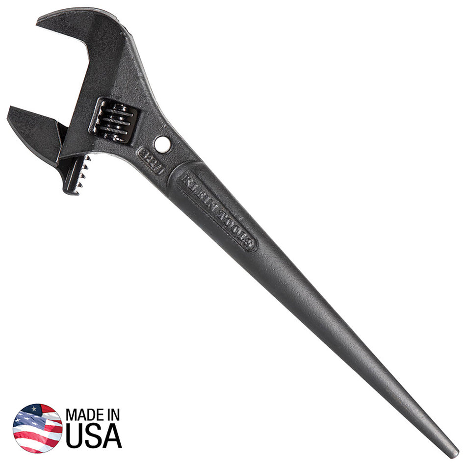 Klein Tools 3227, Adjustable Spud Wrench, 10-Inch, 1-7/16-Inch, Tether Hole
