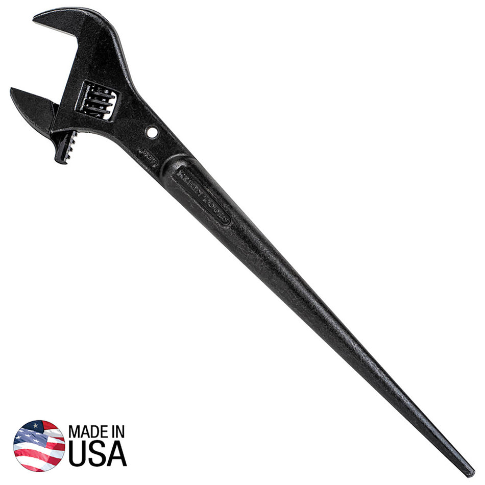 Klein Tools 3239, Adjustable Spud Wrench, 16-Inch, 1-5/8-Inch, Tether Hole