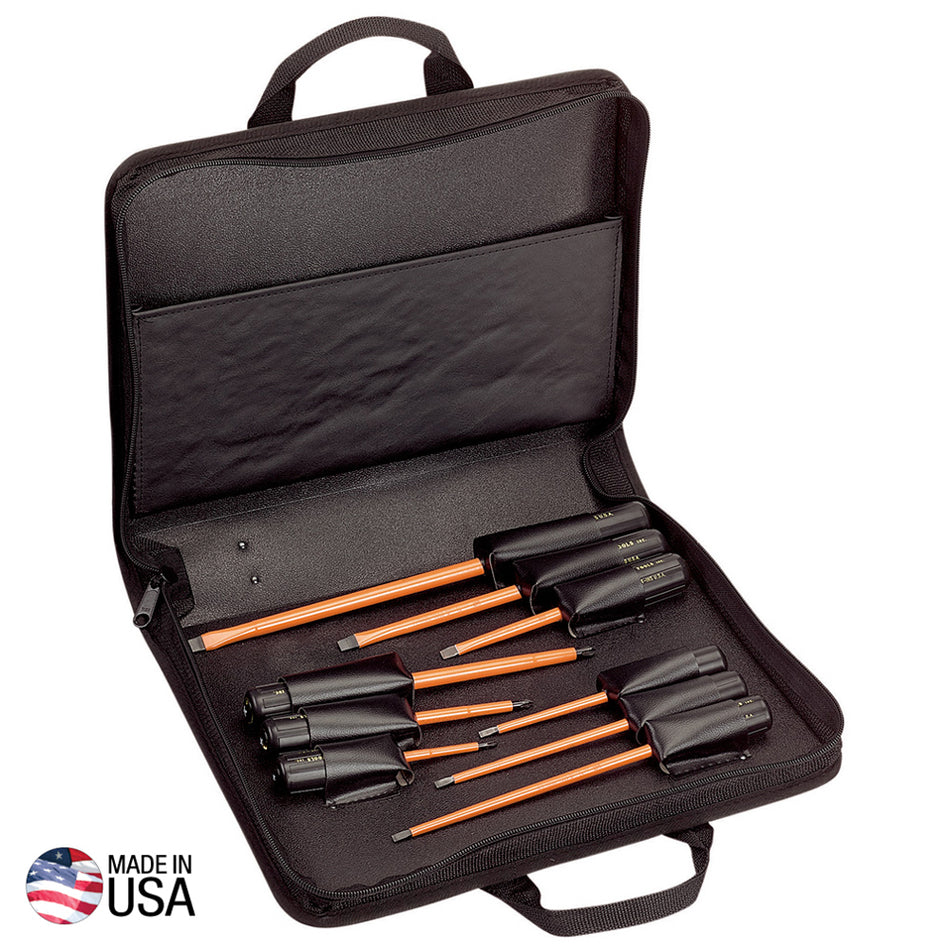 Klein Tools 33528, Screwdriver Set, 1000V Insulated Slotted and Phillips, 9-Piece