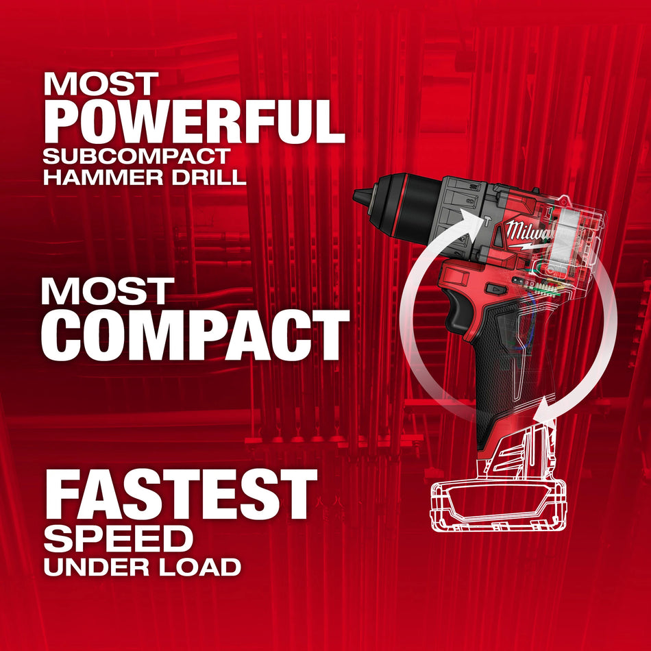 Milwaukee 3404-20, M12 FUEL™ 1/2" Hammer Drill/Driver (Tool Only)