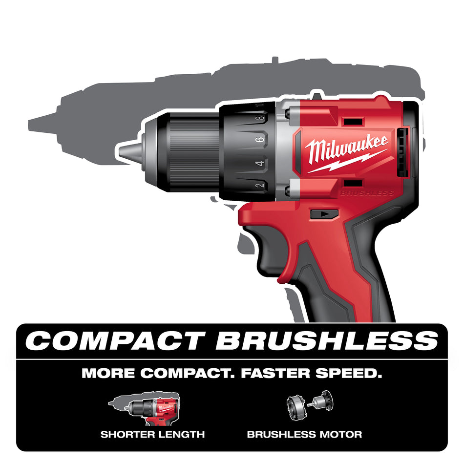 Milwaukee 3601-20, M18™ Compact Brushless 1/2" Drill/ Driver