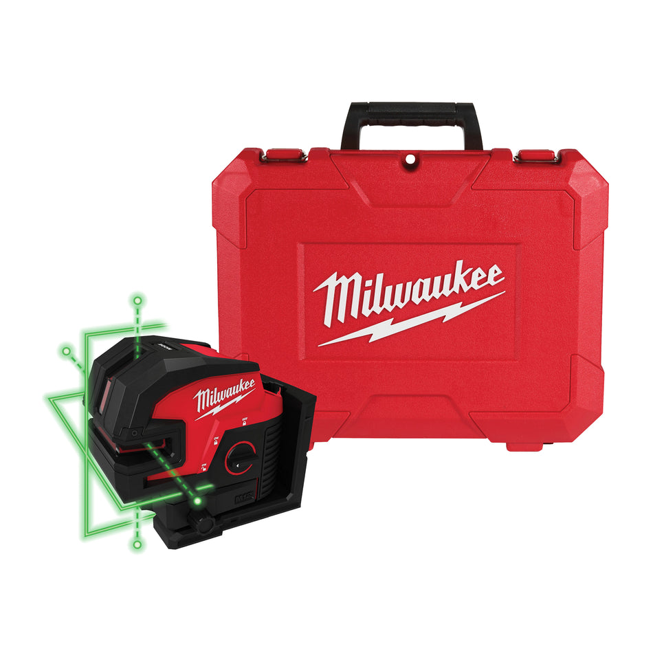 Milwaukee 3624-20, M12™ Green Cross Line & 4-Points Laser