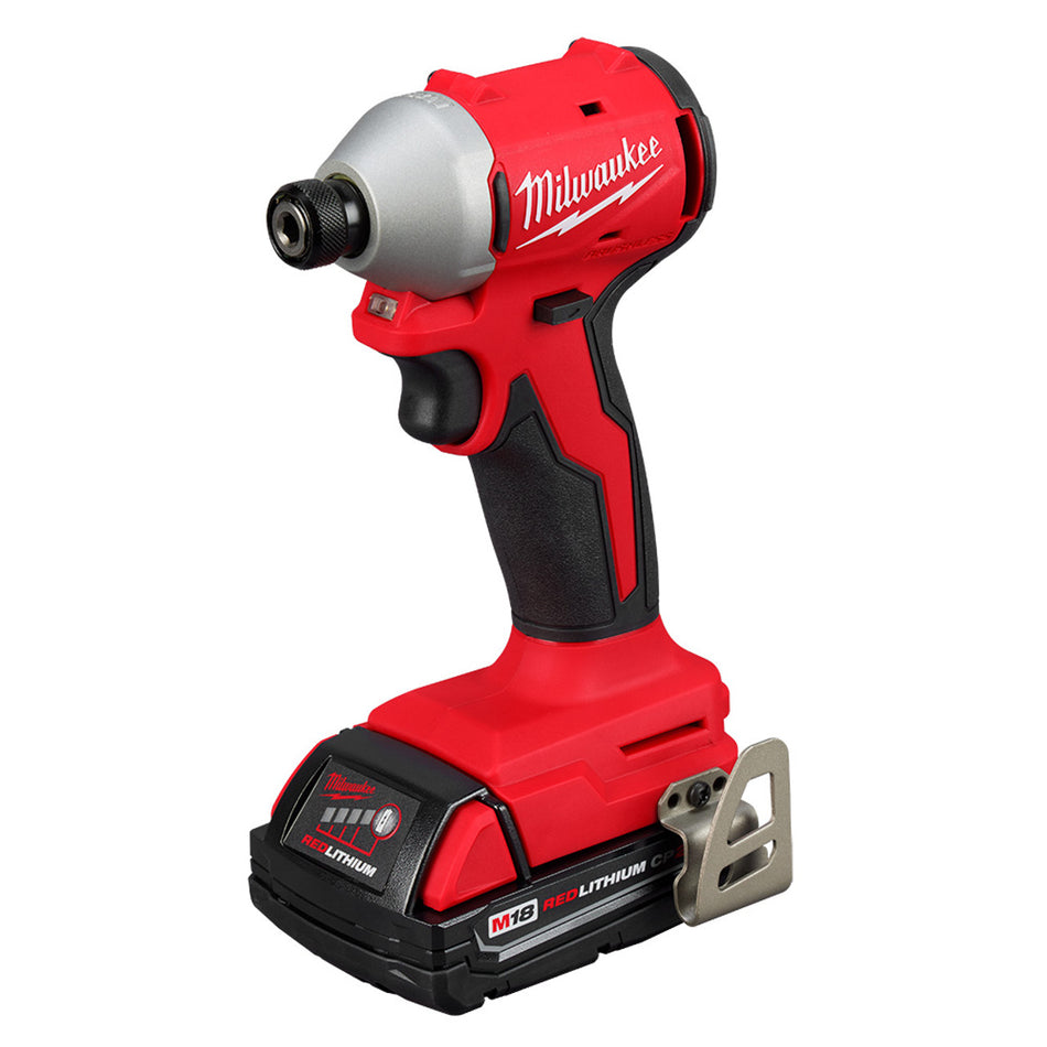 Milwaukee 3650-21P, M18 Compact Brushless 1/4" Hex Impact Driver Kit