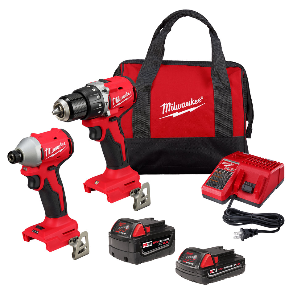 Milwaukee 3693-22CX, M18™ Compact Brushless 2-Tool Combo Kit