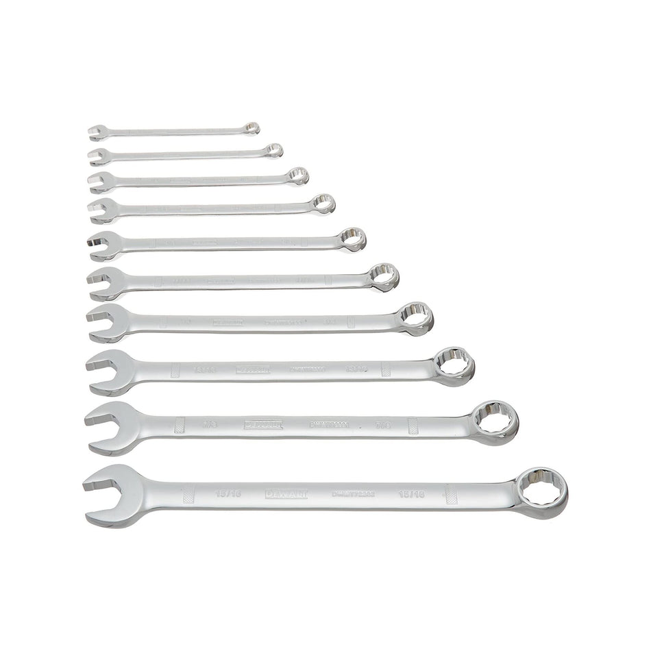 DEWALT DWMT72167, Combination Wrench Set, SAE/Mm(10 Piece)