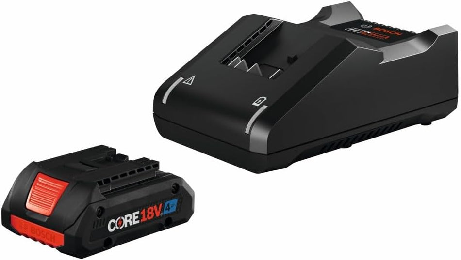 BOSCH GXS18V-15N15, 18V Starter Kit with (1) CORE18V® 4 Ah Advanced Power Battery and 18V Standard Battery Charger