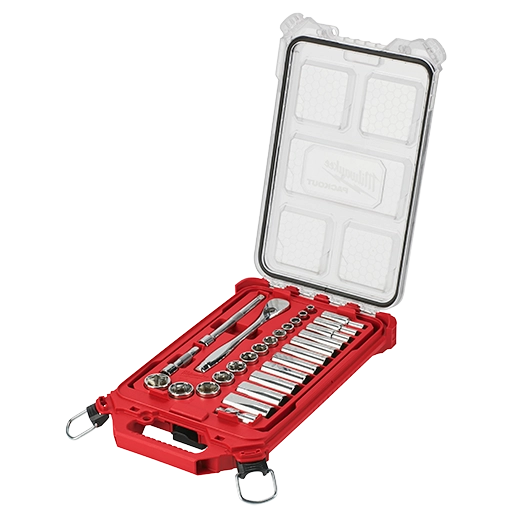 Milwaukee 48-22-9481, 3/8" 28 pc Ratchet and Socket Set in PACKOUT (SAE)