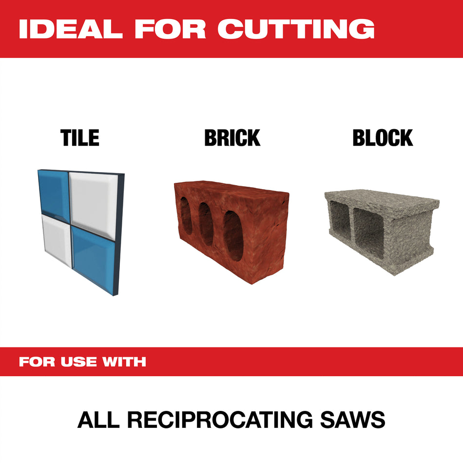 Milwaukee 48-00-1420, 6" Carbide Grit SAWZALL Blade (3/pkg)