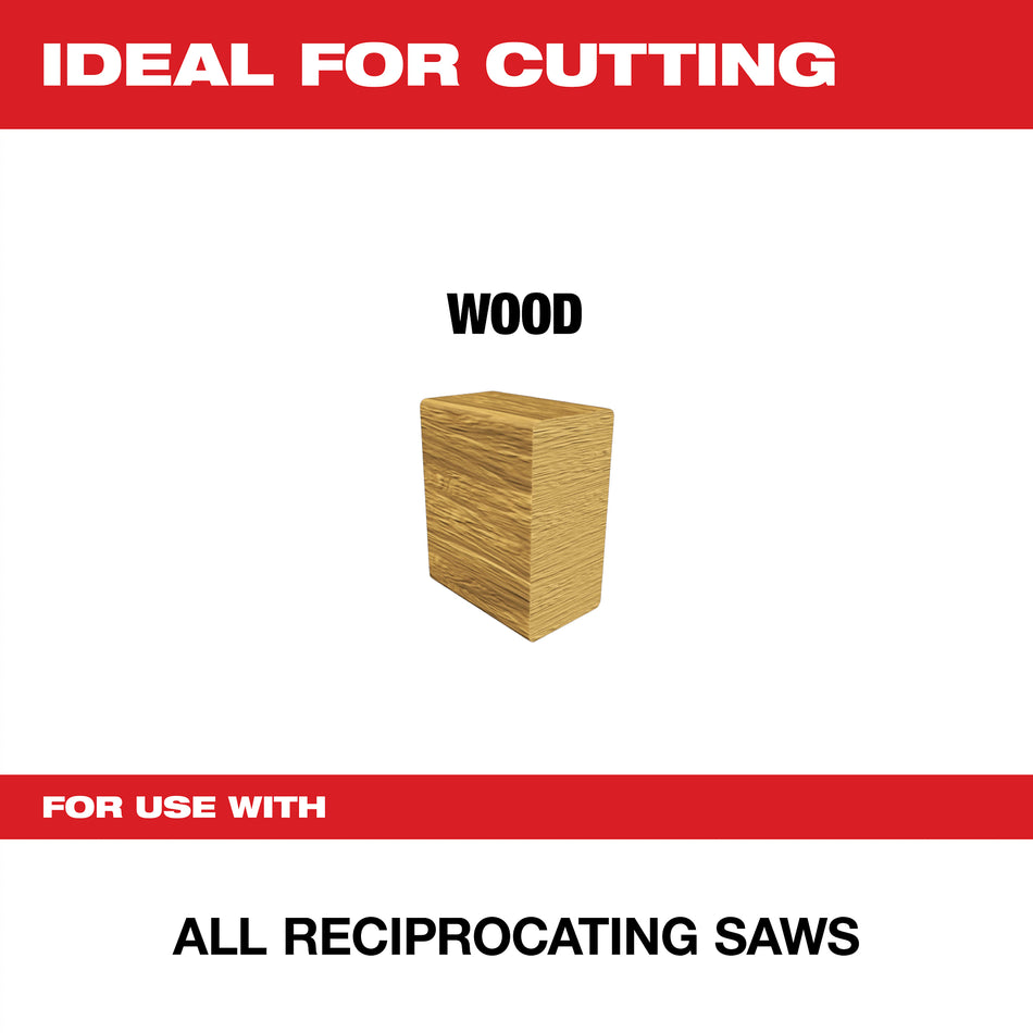 Milwaukee 48-00-5041, 6" 4/6 TPI SAWZALL Blades (5/pkg)