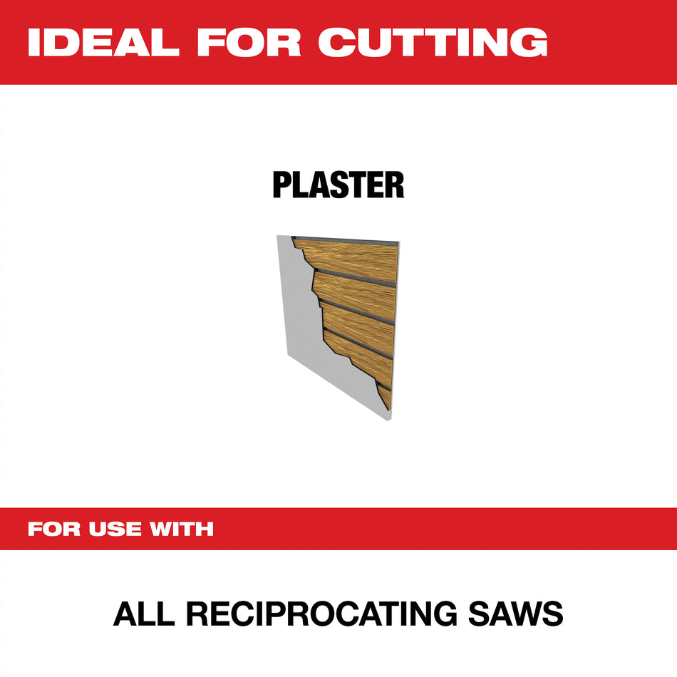 Milwaukee 48-00-5052, 5" 6 TPI Plaster SAWZALL Blades (5/pkg)