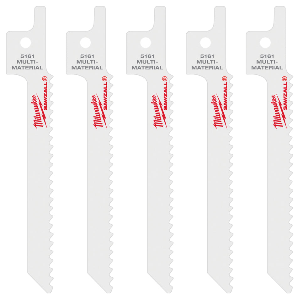Milwaukee 48-00-5161, 3-5/8" 10 TPI SUPER SAWZALL Blade (5/pkg)