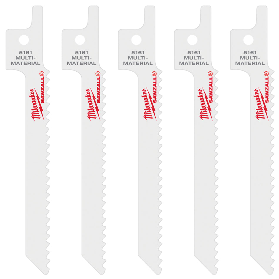 Milwaukee 48-00-5161, 3-5/8" 10 TPI SUPER SAWZALL Blade (5/pkg)