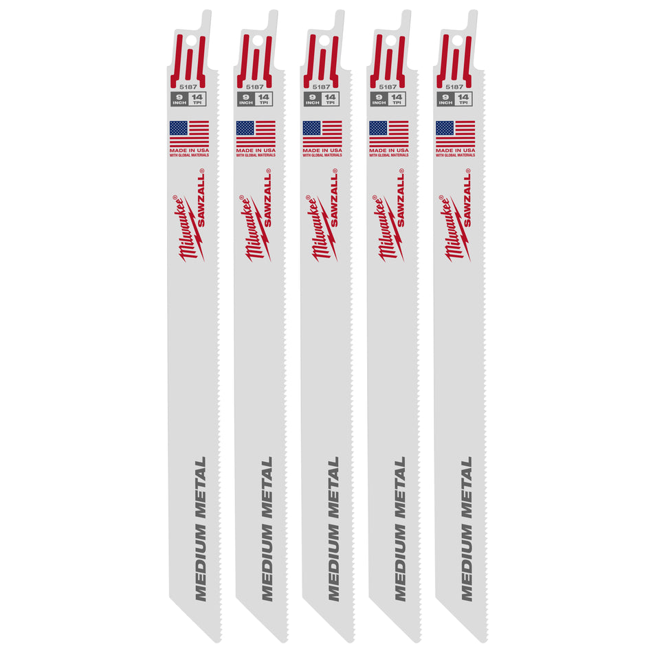 Milwaukee 48-01-6187, 9" 14 TPI Thin Kerf SAWZALL Blades (50/pkg)