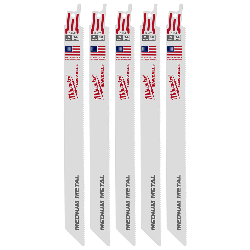 Milwaukee 48-01-7187, 9" 14 TPI Thin Kerf SAWZALL Blades (100/pkg)