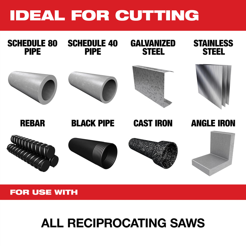 Milwaukee 48-00-5273, 12” WRECKER™ with NITRUS™ Carbide SAWZALL® Blade for Multi-Material 1PK