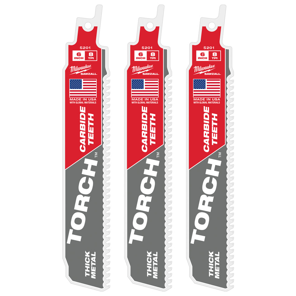 Milwaukee 48-00-5301, The TORCH with Carbide Teeth 7T 6L (3/pkg)