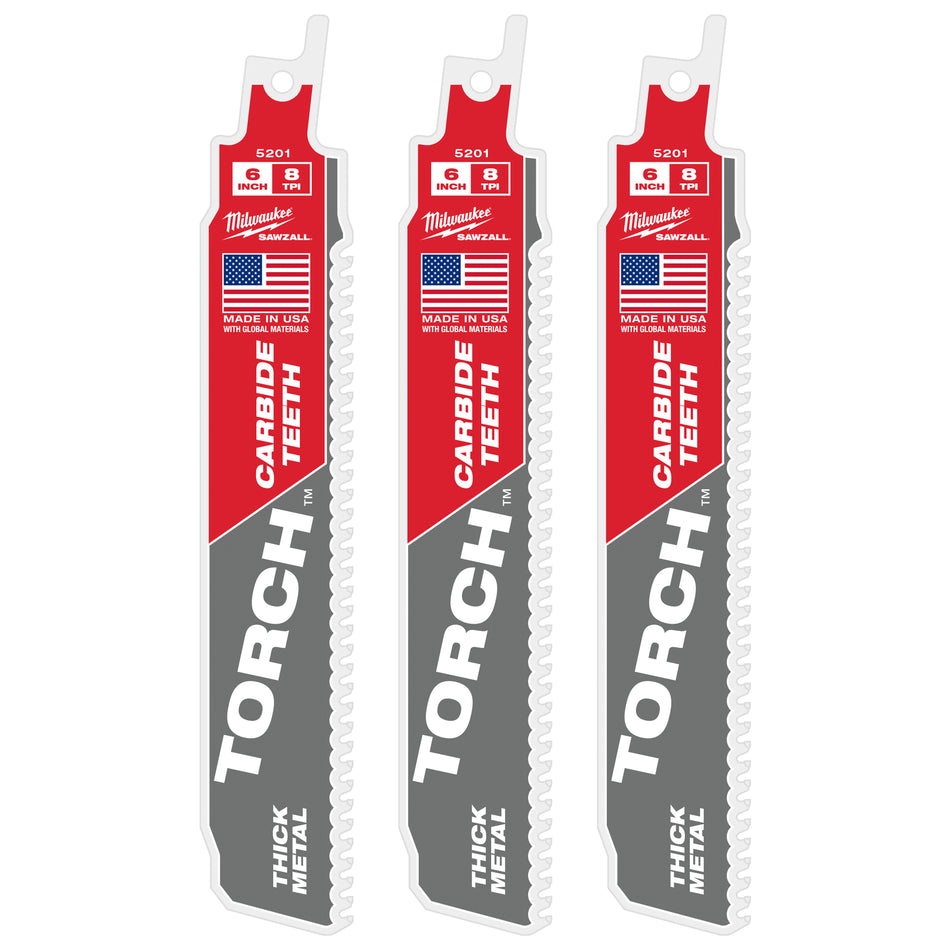 Milwaukee 48-00-5301, The TORCH with Carbide Teeth 7T 6L (3/pkg)