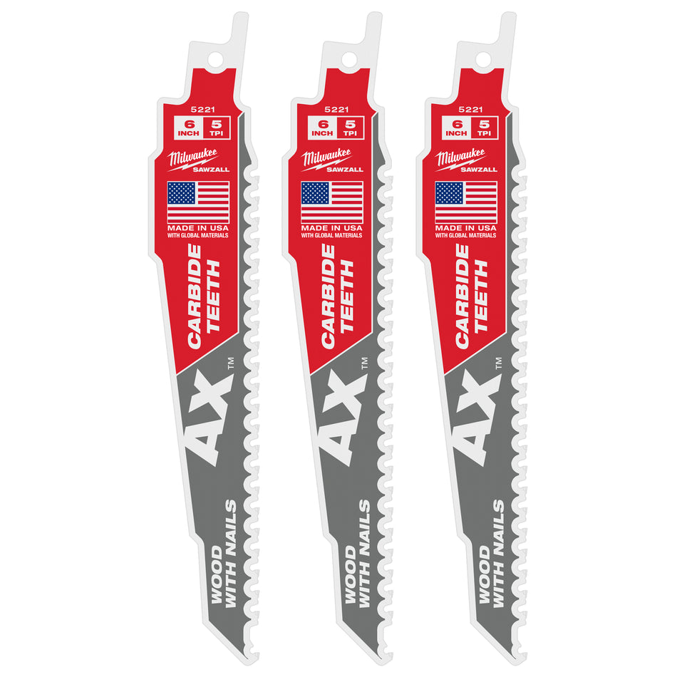 Milwaukee 48-00-5221, THE AX with Carbide Teeth 5T 6L (sold/ea)