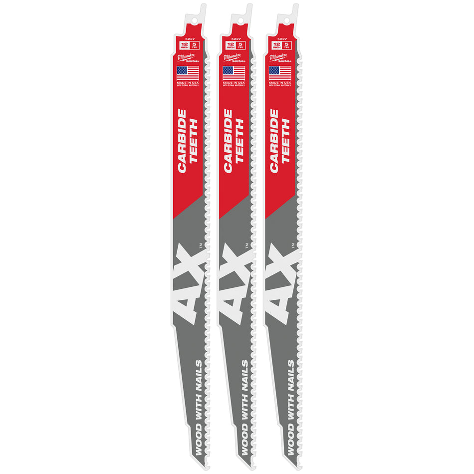 Milwaukee 48-00-5327, THE AX with Carbide Teeth 5T 12L (3/pkg)