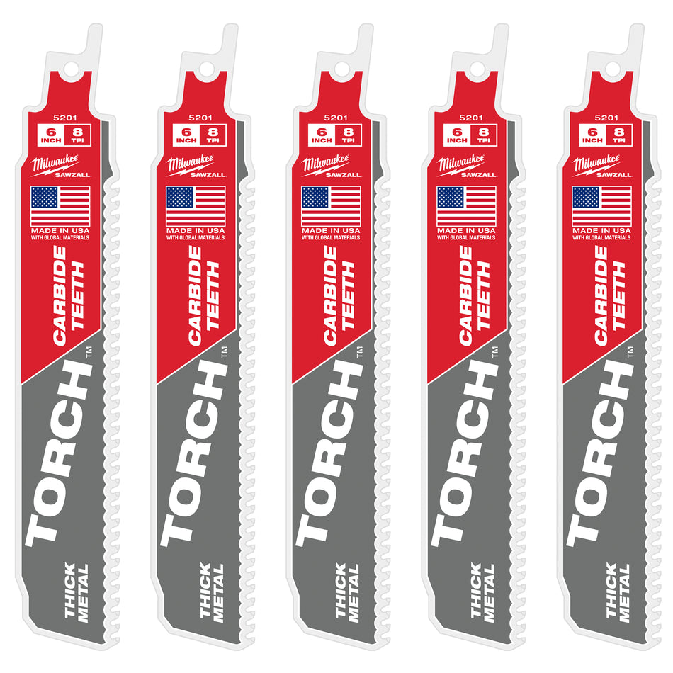 Milwaukee 48-00-5501, The TORCH with Carbide Teeth 7T 6L (5/pkg)