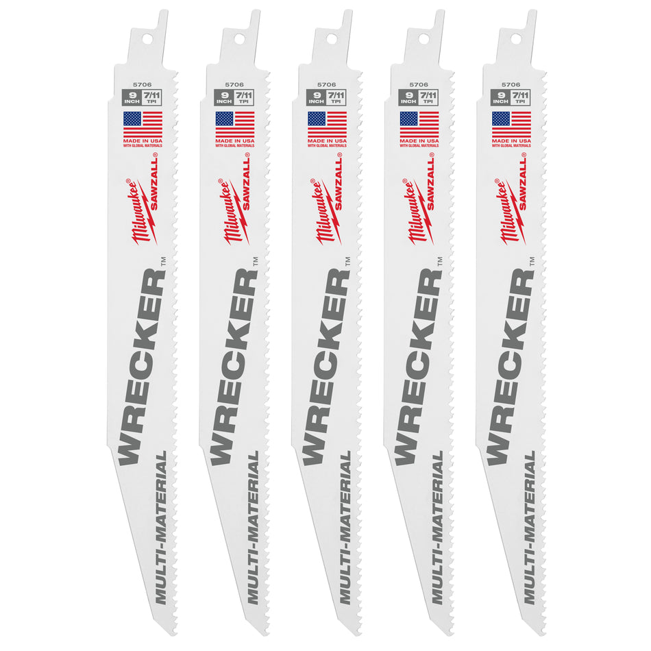 Milwaukee 48-00-8706, 9" 8 TPI The Wrecker SAWZALL Blade (25/pkg)