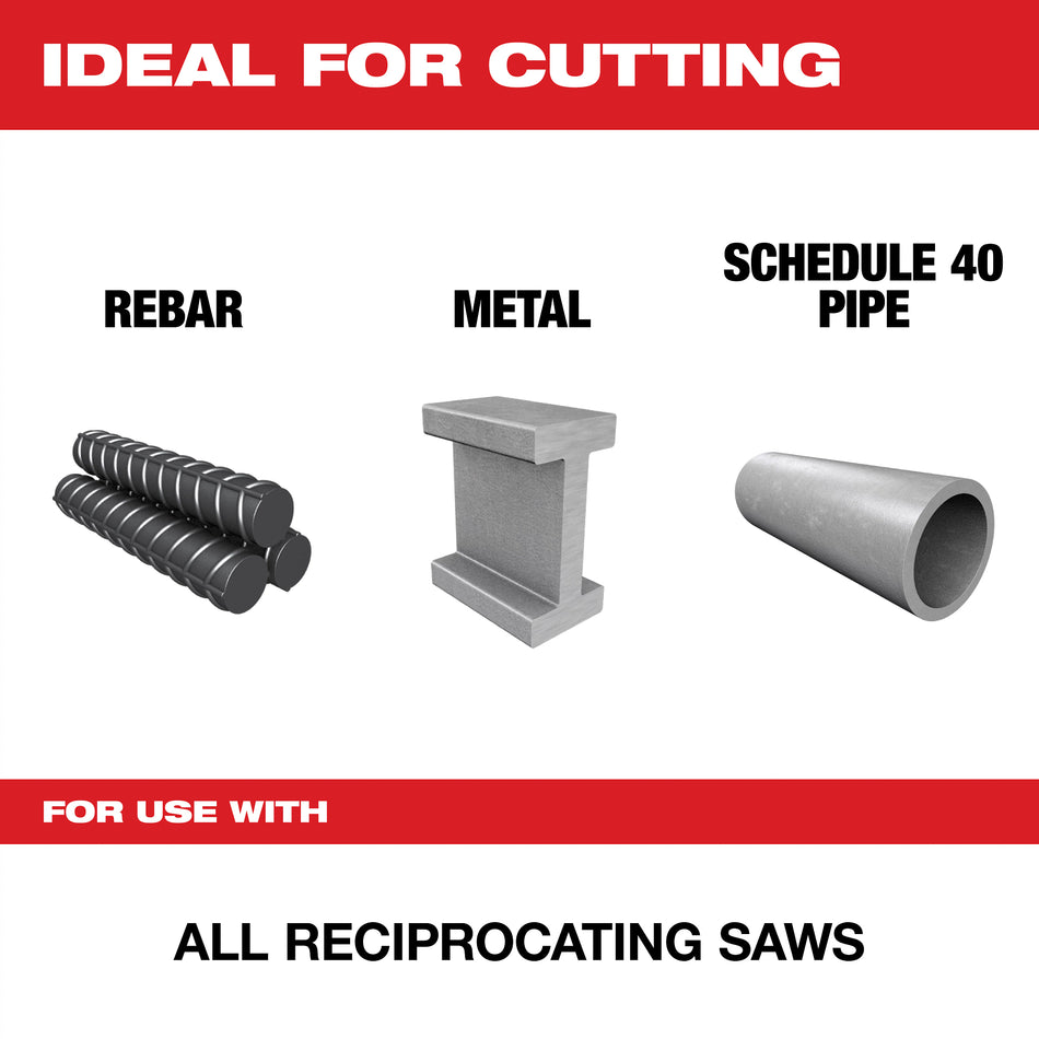 Milwaukee 48-00-5090, 4" 10 TPI Thin Kerf SAWZALL Blades (5/pkg)