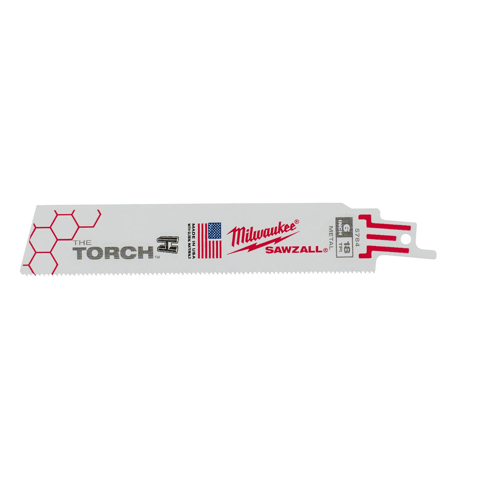 Milwaukee 48-00-5784, 6" 18 TPI The Torch SAWZALL Blades (5/pkg)