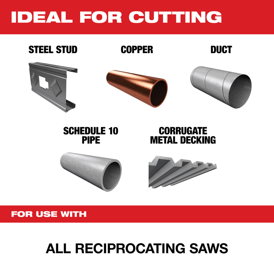 Milwaukee 48-00-5791, 12" 24 TPI The Torch SAWZALL Blades (5/pkg)