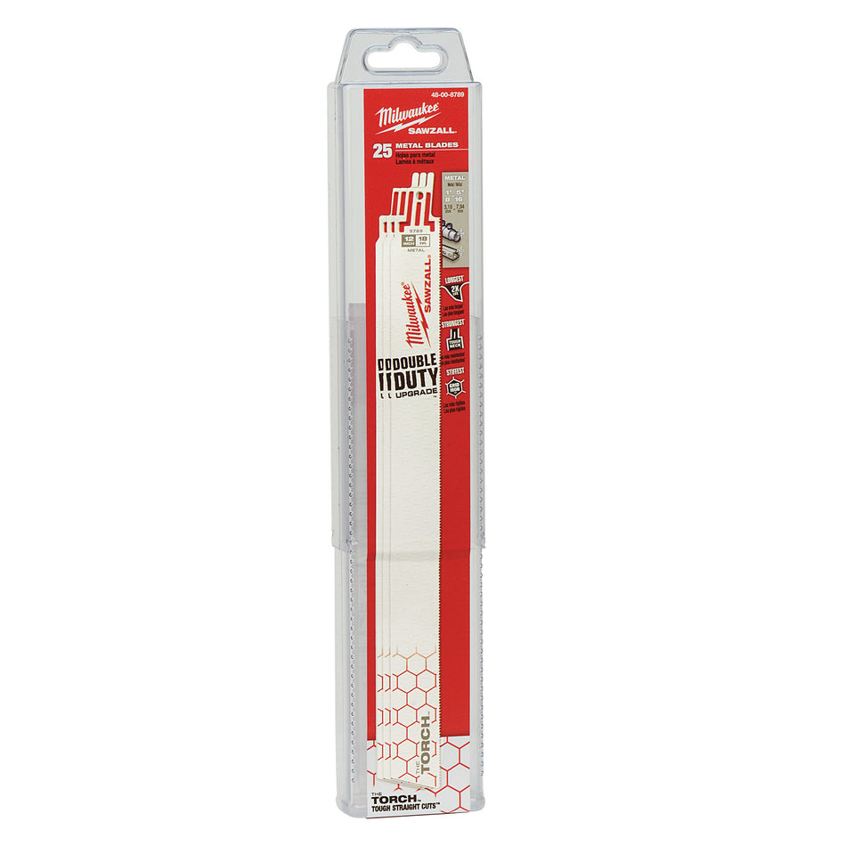 Milwaukee 48-00-8789, 12" 18 TPI The Torch SAWZALL Blades (25/pkg)