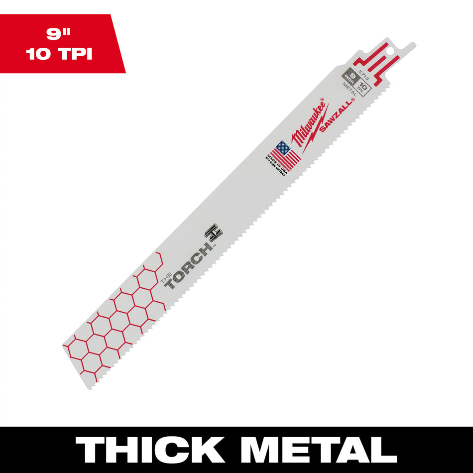 Milwaukee 48-01-2713, 9" 10 TPI The Torch SAWZALL Blades (25/pkg)