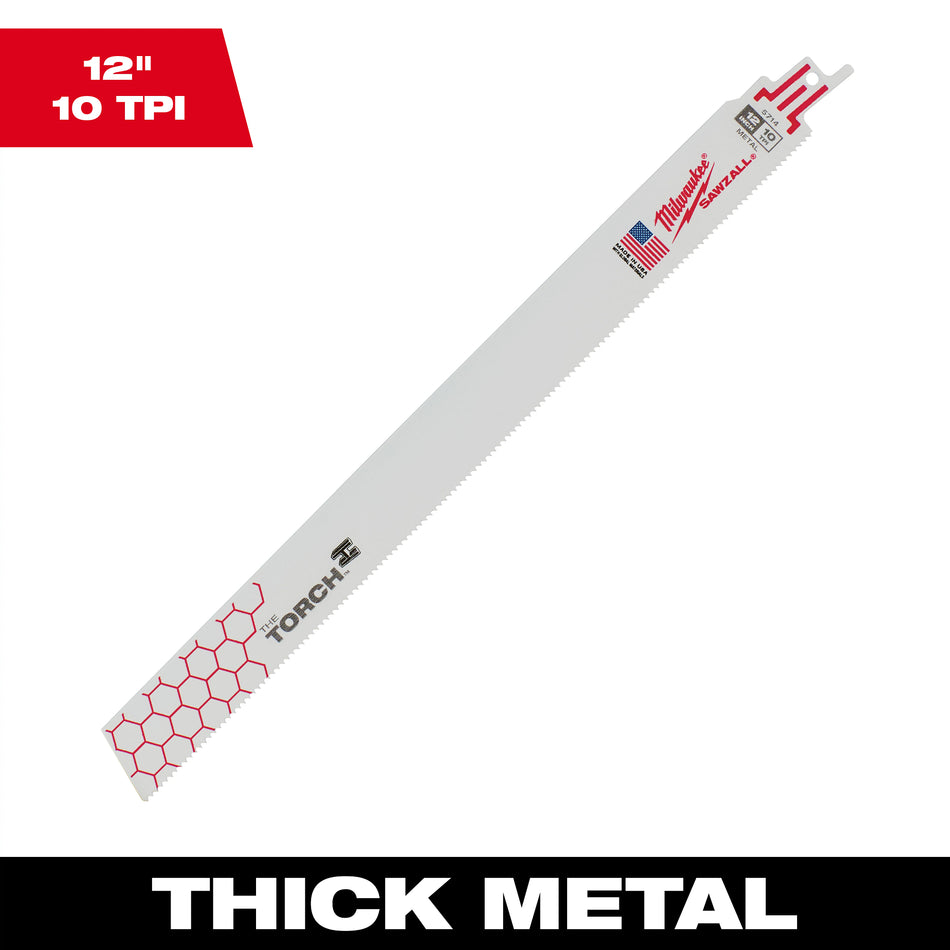 Milwaukee 48-01-2714, 12" 10 TPI The Torch SAWZALL Blades (25/pkg)