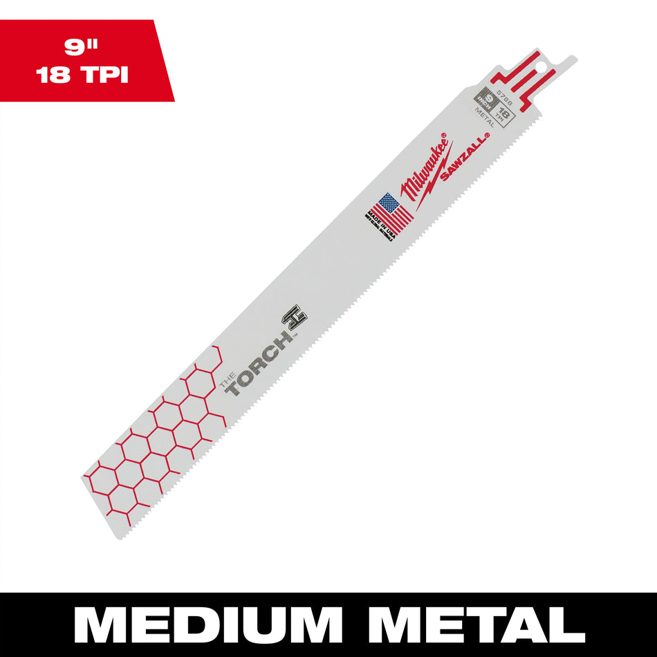 Milwaukee 48-01-2788, 9" 18 TPI The Torch SAWZALL Blades (25/pkg)