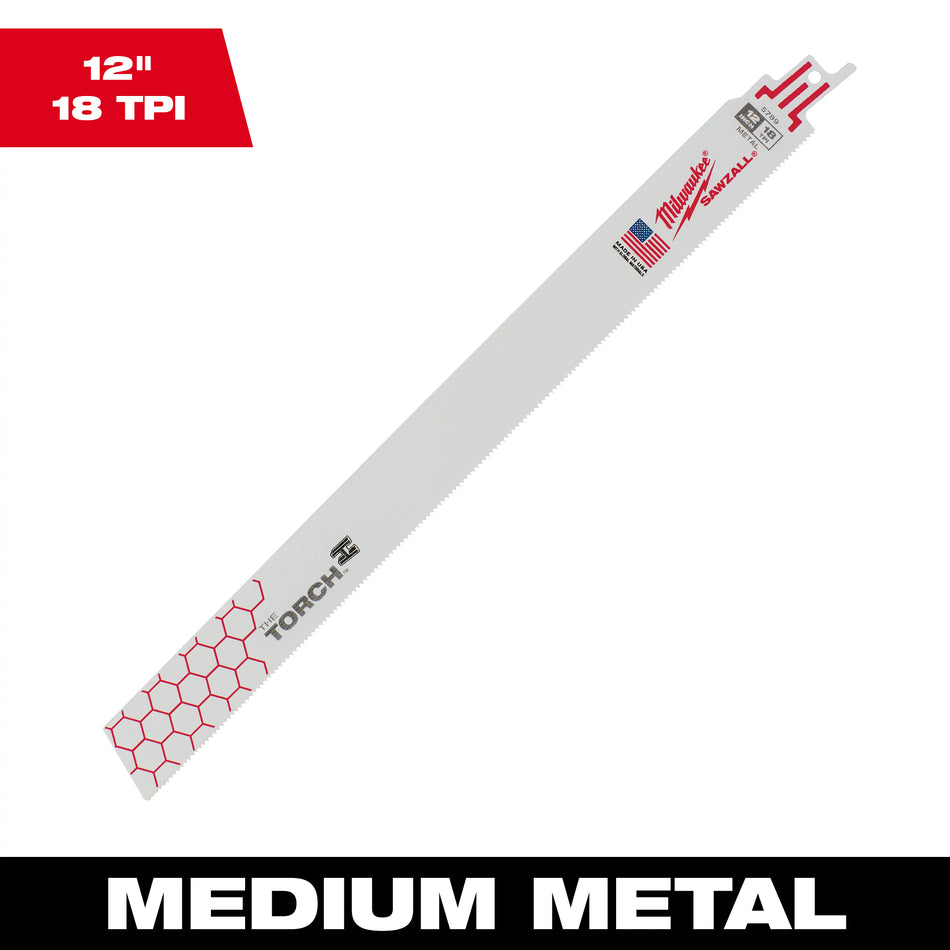 Milwaukee 48-01-2789, 12" 18 TPI The Torch SAWZALL Blades (25/pkg)