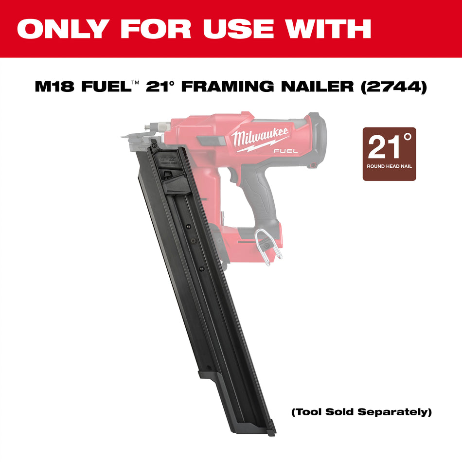 Milwaukee 48-08-2744, 21 Degree Framing Nailer Extended Capacity Magazine