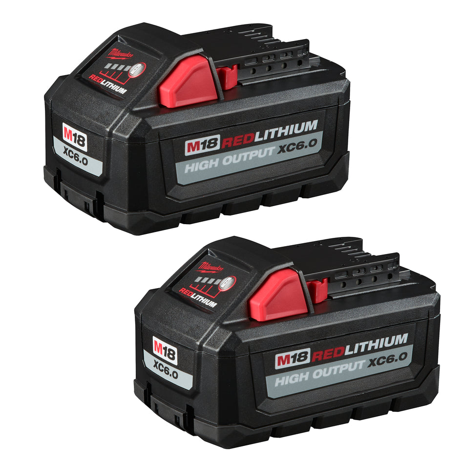 Milwaukee 48-11-1862, M18 REDLITHIUM High Output Battery (6.0 Ah) (2-PACK)